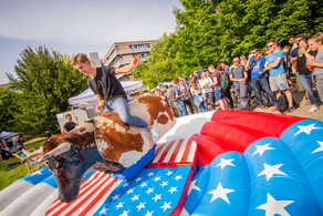 Ein Student beim Bullriding