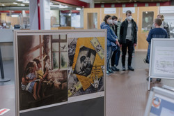 Posters on display in the university library